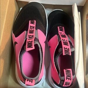 Nike Pink and Black Slip-On Sneakers